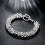 Silver Intertwined Mesh Knot Bracelet