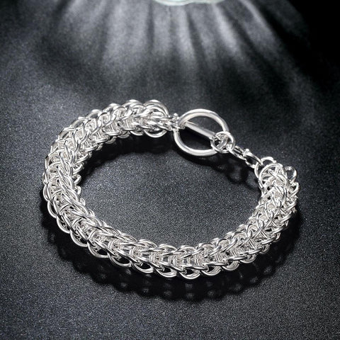 Silver Intertwined Mesh Knot Bracelet