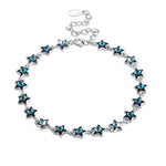 A SKY FULL OF STARS - 5.00 CT Bermuda Blue Swarovski Crystals Sterling Silver Bracelet