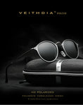 VEITHDIA Brand Fashion Unisex Sun Glasses Polarized Coating Mirror Driving Sunglasses Round Male Eyewear For Men/Women 6358